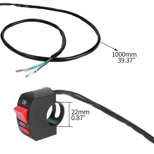 Vista 7 de 7/8 "0.866 in manillar interruptor de encendido y apagado para Dirt Bike ATV Scooter Go Kart