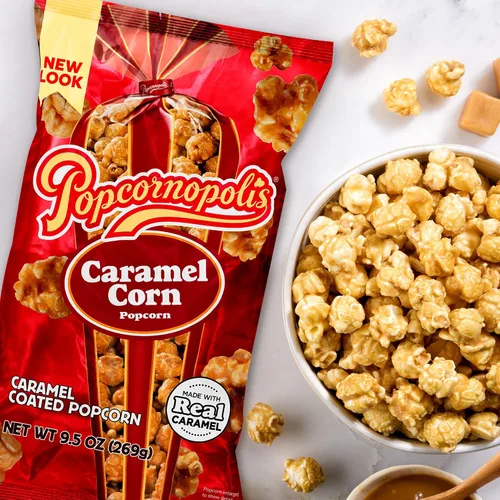 Vista 6 de Bolsa de 9.5 oz de palomitas de maíz con sabor a caramelo de Popcornopolis