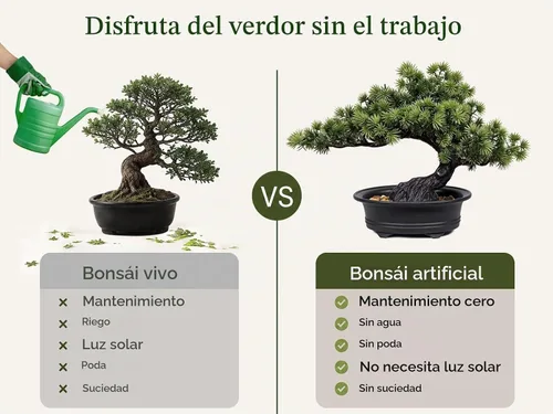 Vista 7 de Árbol bonsái de enebro artificial para decorar interiores para casa u oficina