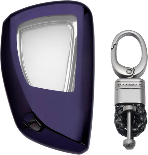 Vista 12 de Xotic Tech - Carcasa para llavero de TPU suave, llave de entrada inteligente sin llave, Tipo 1, morado y negro