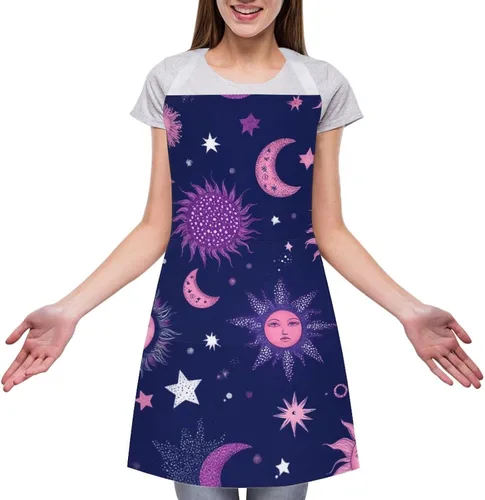 Vista 23 de Delantal de moda para mujer, resistente al agua, babero de bolsillo grande para cocina, lavavajillas