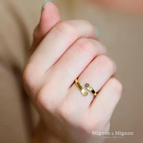 Vista 2 de Anillos personalizados para mujer, anillo envolvente personalizado grabado