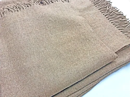 Vista 2 de Manta de lujo 100% alpaca peruana, extra individual (52" x 71" - 130 x 180 cm, 21.16 oz), beige natural, sedoso, orgánico, sedoso, sostenible, súper