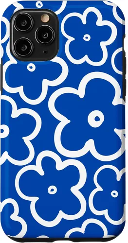 Vista 27 de Funda floral azul y blanca con diseño de flores silvestres para iPhone 16