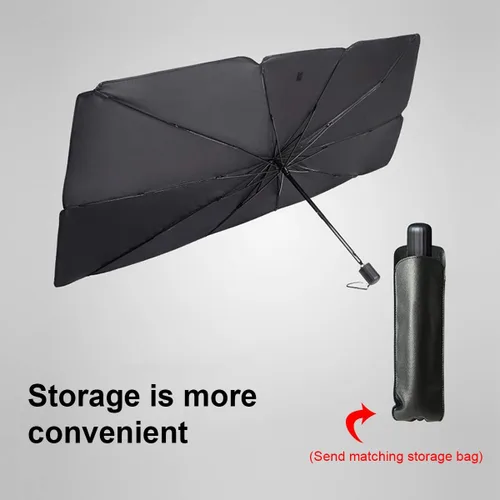 Vista 5 de helloleiboo Parasol para parabrisas de automóvil, protector de visera solar contra rayos UV y calor, reflector plegable, sombrilla para parabrisas