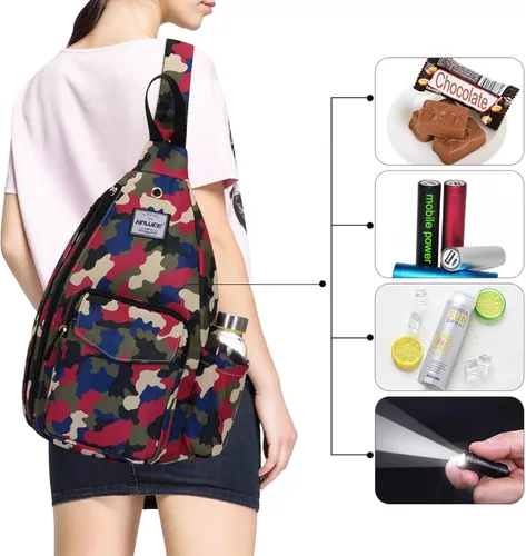 Vista 3 de HAWEE Mochila bandolera para mujer, anti-agua, ajustable inclinado