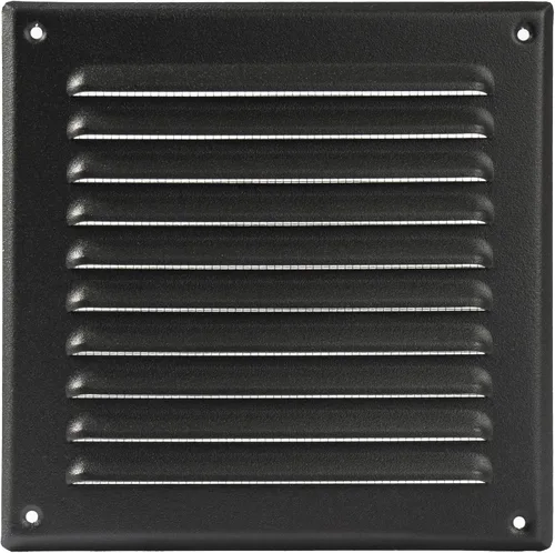 Vista 15 de Vent Systems - Cubierta de rejilla de ventilación de aire de alero rectangular de metal negro de 3 x 10 pulgadas (interior), deflector