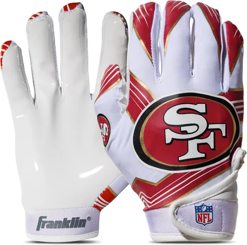 Vista 11 de Franklin Sports - Guantes de receptor de fútbol americano juvenil de la NFL, par de guantes de fútbol para niños con logotipos de equipos de la NFL