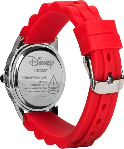Vista 10 de Disney Reloj para enseñar la hora a niños CZ1009 Cars Rayo McQueen Reloj circular con correa de hule roja