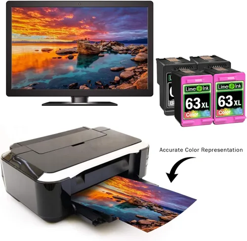 Vista 4 de Limeink Cartucho de tinta remanufacturado de repuesto para HP Ink 63 para HP 63xl Paquete combinado de 63 cartuchos Impresoras para cartuchos