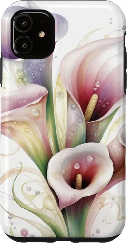 Vista 8 de iPhone 12 Pro Max Calla Lilies Flower Floral Watercolor Case