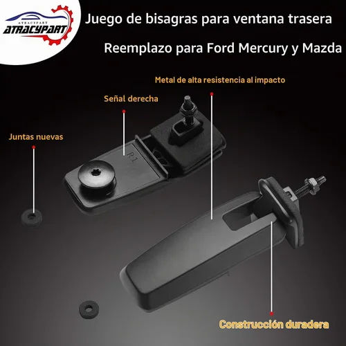 Vista 4 de Juego de bisagras de ventana trasera, bisagra de vidrio de compuerta trasera derecha e izquierda Reemplazo para Ford Escape 2008-2012, Mercury