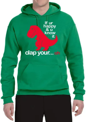 Vista 24 de Wild Bobby Sudadera con capucha unisex con estampado "If You're Happy and You Know it" de Dinausor