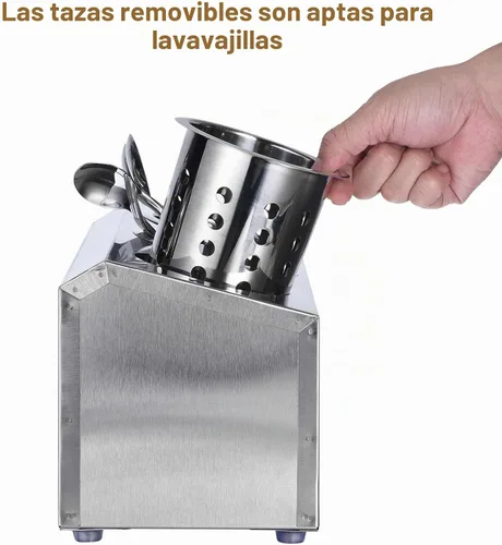 Vista 3 de uxcell Soporte para utensilios de cocina, cilindro de acero inoxidable para cubiertos y utensilios con 3 compartimentos, estante de secado tipo