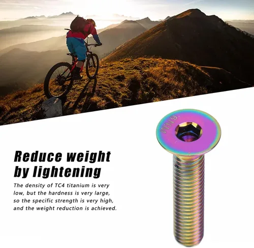 Vista 3 de plplaaoo Perno de vástago de bicicleta, rosca universal M6 para auriculares de bicicleta, pernos de aleación para bicicleta, tapa superior