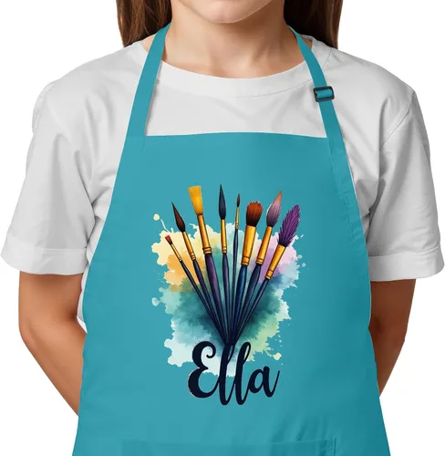 Vista 10 de Delantal con Nombre Personalizado para Pintura y Manualidades de Niños – Idea de Regalo Única para Calcetín Navideño para Niños y Niñas – Regalo