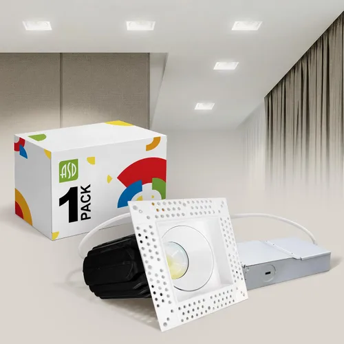 Vista 24 de ASD Sin moldura de 2 pulgadas de luces LED empotradas, 8W 120V redondas para uso comercial, luces regulables sin lata para techo con caja