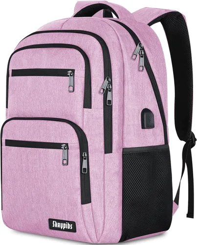 Vista 12 de Skaypibs Mochilas escolares para mujeres, mochilas escolares para niñas, niños y adolescentes, mochilas para laptop de 15.6 pulgadas con puerto