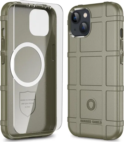 Vista 26 de Funda para iPhone 13, Rugged Shield 8 pies a prueba de caídas TPU Armadura gruesa Funda protectora táctica compatible con iPhone 13 (6.1 pulgadas)
