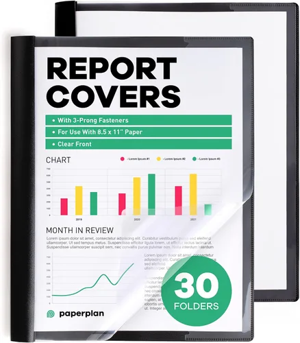 Vista 8 de Portadas de informes - (Juego de 6), tamaño carta 8.5 x 11 pulgadas, por Paper Plan, carpetas con frente transparente - Ideales para presentaciones