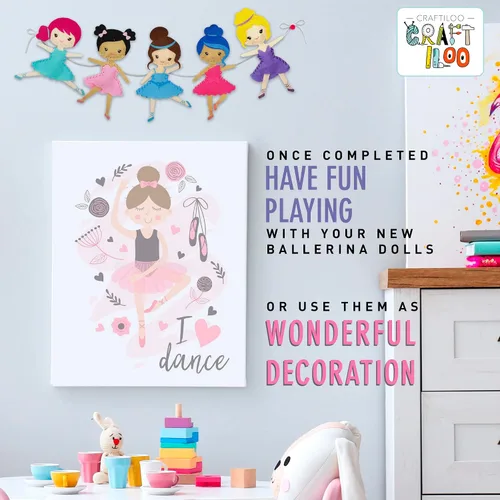 Vista 7 de CRAFTILOO Kit de Costura de Bailarinas Danzantes para Niños, Conjunto de Manualidades Divertido y Educativo para Niños y Niñas de 5-12 Años, Cose Tu