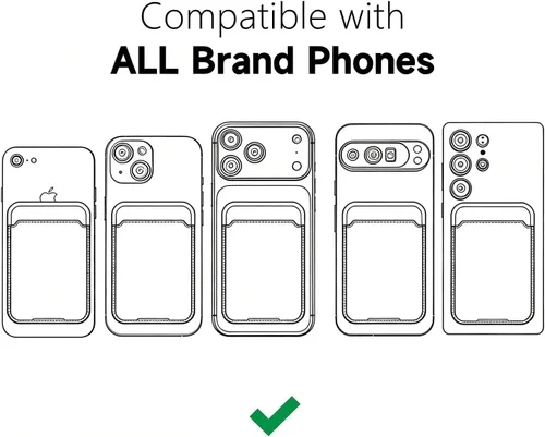Vista 2 de oakxco Cartera de teléfono adherente, soporte seguro de silicona para tarjetas de teléfono, funda de bolsillo adhesiva para tarjetas