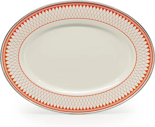 Vista 15 de Golden Rabbit Enamelware Oval Platter, 12 x 16in, Aegean Sevilla