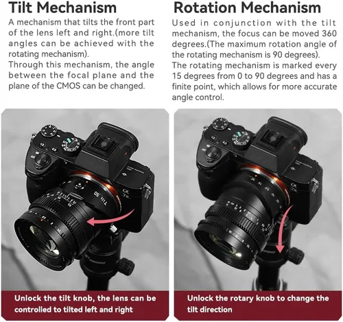 Vista 7 de TTartisan Lente de inclinación F1.4 de 1.969 in, compatible con cámaras Sony E-Mount sin espejo de fotograma completo Alpha a7 a7II a7III a7R a7RII