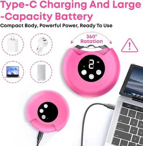 Vista 6 de Cortaúñas automático para personas mayores, cortaúñas eléctrico 3 en 1 con luz LED, batería recargable, cortaúñas para adultos, molinillo de uñas