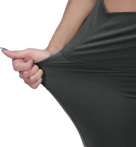 Vista 6 de Running Speed Pantalones de yoga de cintura alta con bolsillo para mujeres 4 vías de estiramiento de humedad que absorbe el entrenamiento Leggings