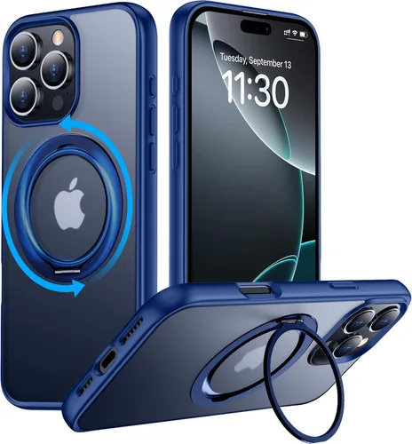 Vista 16 de Magnética para iPhone 12 e iPhone 12 Pro Funda, [con Soporte de Anillo Magnético Invisible Giratorio 360°][A Prueba de Golpes][Compatible