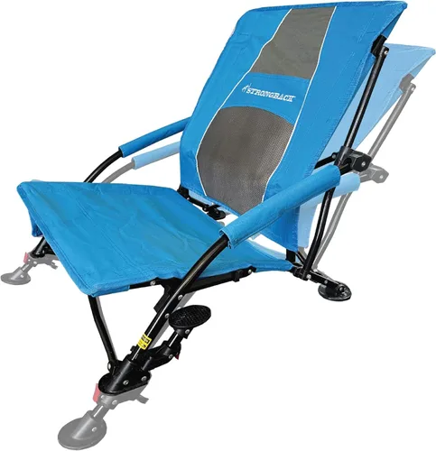 Vista 8 de STRONGBACK Sillas de playa – Silla de playa portátil reclinable de baja gravedad – con soporte lumbar integrado, sillas de playa plegables