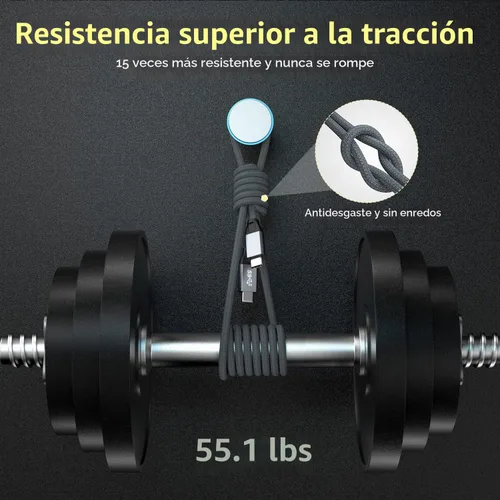 Vista 8 de QCEs Cable corto USB C a USB C 3.2 Gen 2 de 1.65 pies, transferencia de datos de alta velocidad de 20 Gbps, pantalla 4K, carga rápida de 100 W