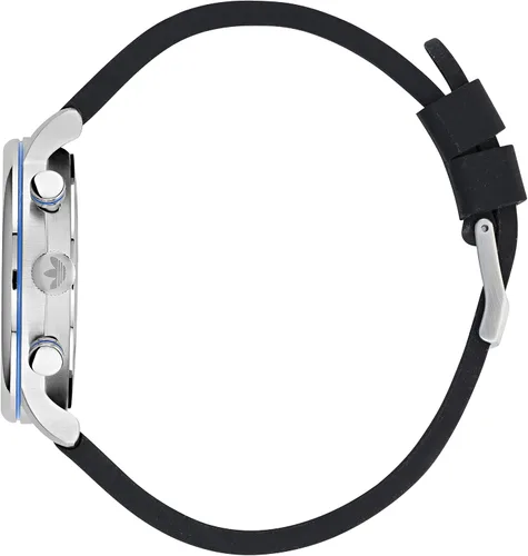 Vista 3 de adidas Reloj con correa de silicona negra Modelo AOSY220142I NegroBlancoPlateado