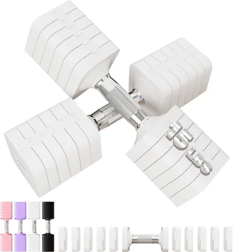 Vista 13 de Adjustable Dumbbell Set 15LBS 30LBS Free Weights Dumbbells Set for Women Men Hand Weights Sets Adjust Dumbbell Weight Sets for Home Gym Exercise