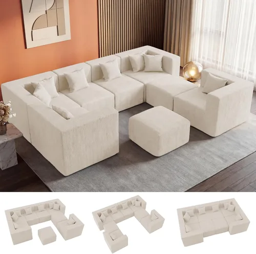 Vista 54 de MONVANE Sofá cama convertible de 55.5 pulgadas, sofá cama 2 en 1 sin hueso con bolsillo de almacenamiento, cómodo sofá de asiento profundo