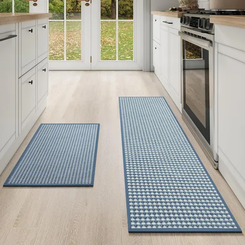 Vista 26 de YDKGL Alfombras de cocina antideslizantes y lavables, color negro, 17 x 30