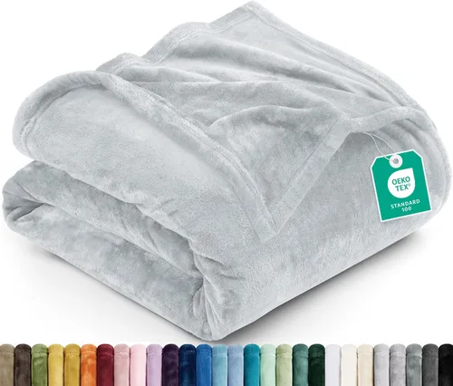 Vista 71 de Utopia Bedding - Manta de vellón de lujo, mullida, antiestática; manta de suave microfibra de 8.8 oz/yd² (300 g/m²) para sofá y cama; tamaño Gris