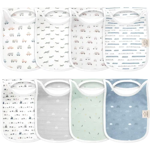 Vista 10 de KeaBabies Paquete de 8 Baberos para Niños y Niñas, Baberos sin Botones para Babear, Dentición de Bebés Niñas y Niños Pequeños, Recién Nacidos