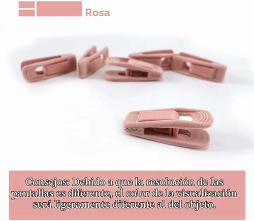 Vista 4 de Clips de terciopelo para perchas finas (20 unidades, rosa claro)