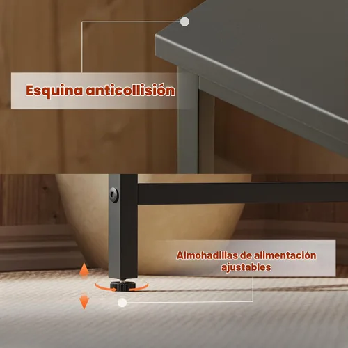 Vista 7 de Mericonia Escritorio para computadora, escritorio de juegos para espacios pequeños, mesa de estilo moderno y simple para oficina en casa, mesa