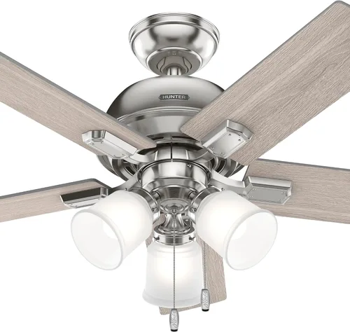 Vista 9 de Hunter Ventilador de techo interior de 44 pulgadas con luces LED, ventilador de techo con cadena de tracción, para dormitorio o sala de estar