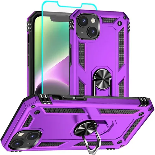 Vista 21 de Funda para iPhone 12/12 Pro, grado militar, anillo a prueba de golpes, verde militar