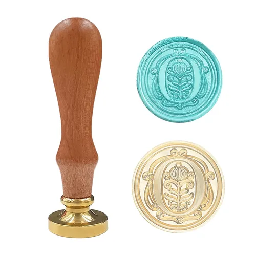 Vista 15 de Sello medieval tradicional de cera del alfabeto, con cabeza de latón, con mango de madera, para tarjetas, sobres, regalo (letra A)