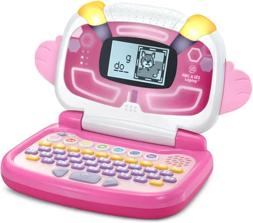 Vista 2 de LeapFrog ABC y 123 Laptop para preescolares de 3 a 7 años, color rosa