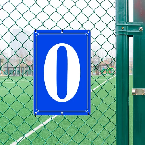 Vista 2 de Premium Aluminum Number Signs, Metal 12" X 8" Blue Numbered Sign Outdoor for Parking Lots, Floor, Dock, Court, Aisle, Field, High Visibility, No