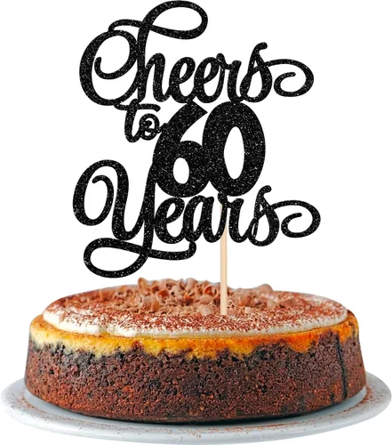 Vista 11 de 1 pieza de decoración para tartas de 40 años con purpurina para pastel de 40 años, 40 años, decoración fabulosa para tartas de cumpleaños de 40 Negro