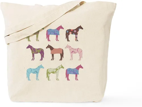 Vista 44 de CafePress Id Rather Be Riding! Bolsa de mano de caballo Bolsa de lona natural, bolsa de compras de tela, Caqui