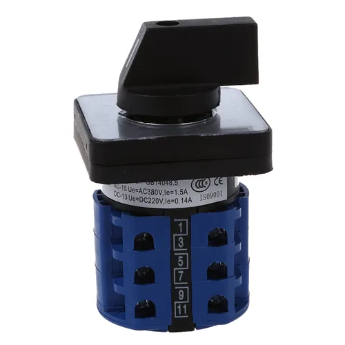 Vista 2 de Interruptor selector de cambio universal, interruptor de transferencia de energía, 2 posiciones 12 terminales, LW26-20 C06/3 380V 20A Motor