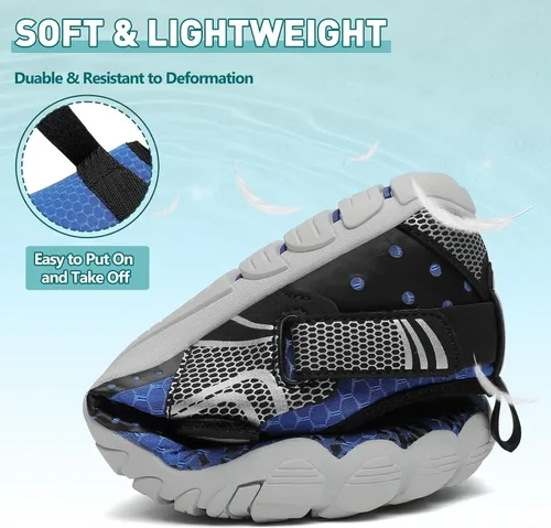 Vista 6 de SAGUARO Zapatos de agua para hombre y mujer, secado rápido, para natación, surf, playa, kayak, zapatos descalzos, puntera ancha